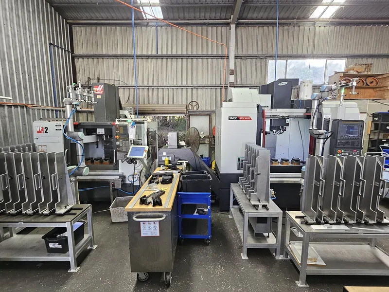 CNC machines on a production workshop floor