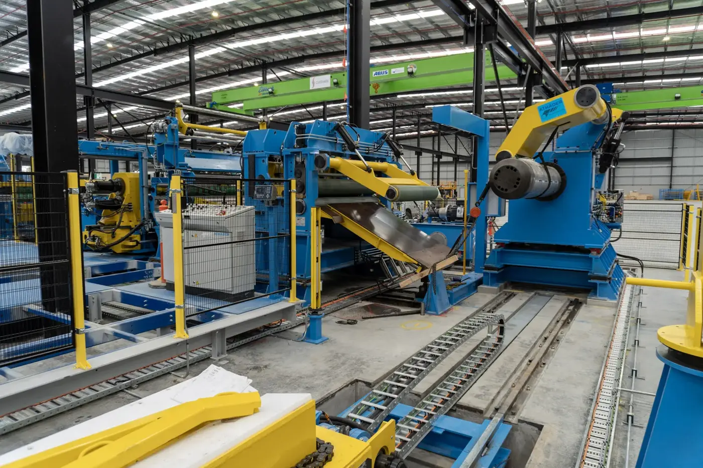 Camera and sensor installation on a steel processing line