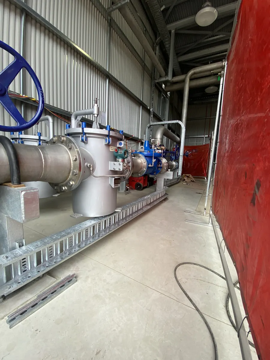 Industrial process equipment in a materials handling facility